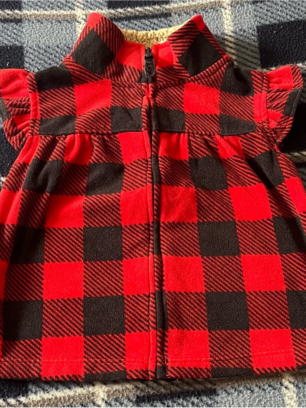 Carter's Red and Black Plaid Sherpa-Lined Jacket size 18M